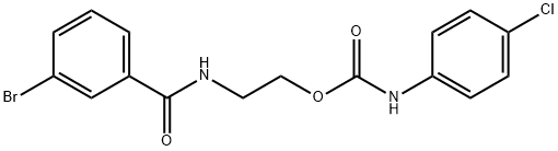 2-[(3-BROMOBENZOYL)AMINO]ETHYL N-(4-CHLOROPHENYL)CARBAMATE 结构式