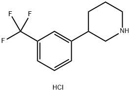 3-(3-三氟甲基苯基)哌啶盐酸盐 结构式