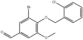 3-BROMO-4-[(2-CHLOROBENZYL)OXY]-5-METHOXYBENZALDEHYDE 结构式