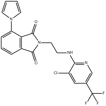 2-(2-([3-CHLORO-5-(TRIFLUOROMETHYL)-2-PYRIDINYL]AMINO)ETHYL)-4-(1H-PYRROL-1-YL)-1H-ISOINDOLE-1,3(2H)-DIONE 结构式