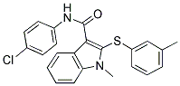 N-(4-CHLOROPHENYL)-1-METHYL-2-[(3-METHYLPHENYL)SULFANYL]-1H-INDOLE-3-CARBOXAMIDE 结构式