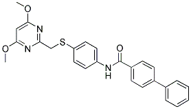 N-[S-[(4,6-DIMETHOXYPYRIMIDIN-2-YL)METHYL]-4-THIOPHENYL]BIPHENYL-4-CARBOXAMIDE 结构式