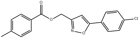 [5-(4-CHLOROPHENYL)-3-ISOXAZOLYL]METHYL 4-METHYLBENZENECARBOXYLATE 结构式