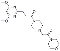 1-[3-(4,6-DIMETHOXYPYRIMIDIN-2-YL)-1-OXOPROPYL]-4-(2-MORPHOLINO-2-OXOETHYL)PIPERAZINE 结构式