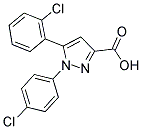 5-(2-CHLOROPHENYL)-1-(4-CHLOROPHENYL)-1H-PYRAZOLE-3-CARBOXYLIC ACID 结构式