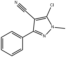 5-CHLORO-1-METHYL-3-PHENYL-1H-PYRAZOLE-4-CARBONITRILE 结构式