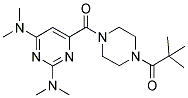 1-[(2,6-BIS(DIMETHYLAMINO)PYRIMIDIN-4-YL)CARBONYL]-4-(2,2-DIMETHYLPROPANOYL)PIPERAZINE 结构式