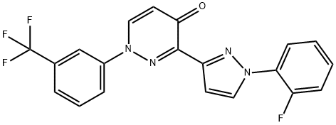 3-[1-(2-Fluorophenyl)-1H-pyrazol-3-yl]-1-[3-(trifluoromethyl)phenyl]-4(1H)-pyridazinone 结构式