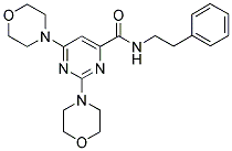 2,6-DIMORPHOLINO-N-(2-PHENYLETHYL)PYRIMIDINE-4-CARBOXAMIDE 结构式