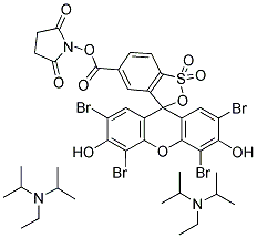 5-Carboxy-2',4',5',7'-tetrabromosulfonefluorescein, succinimidyl ester, bis-(diisopropylethylammonium) salt 结构式