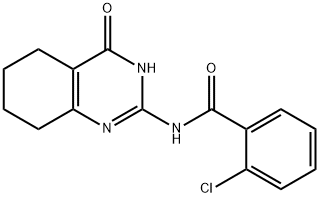 2-CHLORO-N-(4-OXO-3,4,5,6,7,8-HEXAHYDRO-2-QUINAZOLINYL)BENZENECARBOXAMIDE 结构式
