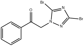 2-(3,5-DIBROMO-1H-1,2,4-TRIAZOL-1-YL)-1-PHENYL-1-ETHANONE 结构式