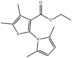 2-(2,5-DIMETHYL-PYRROL-1-YL)-4,5-DIMETHYL-THIOPHENE-3-CARBOXYLIC ACID ETHYL ESTER 结构式