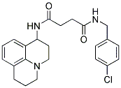 N-(4-Chorobenzyl)-4-oxo-4-[(2,3,6,7-tetrahydro-(1H,5H)-benzo[ij]quinolizin-3-yl)amino]butanamide 结构式