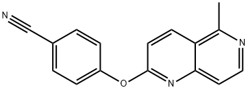 4-[(5-METHYL[1,6]NAPHTHYRIDIN-2-YL)OXY]BENZENECARBONITRILE 结构式