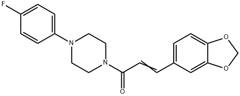 3-(1,3-BENZODIOXOL-5-YL)-1-[4-(4-FLUOROPHENYL)PIPERAZINO]-2-PROPEN-1-ONE 结构式