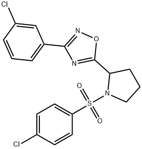 3-(3-CHLOROPHENYL)-5-(1-[(4-CHLOROPHENYL)SULFONYL]-2-PYRROLIDINYL)-1,2,4-OXADIAZOLE 结构式