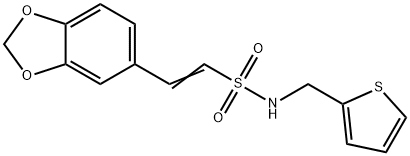 (E)-2-(1,3-BENZODIOXOL-5-YL)-N-(2-THIENYLMETHYL)-1-ETHENESULFONAMIDE 结构式