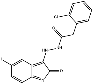 N-(AZA(5-IODO-2-OXOINDOLIN-3-YLIDENE)METHYL)-2-(2-CHLOROPHENYL)ETHANAMIDE 结构式