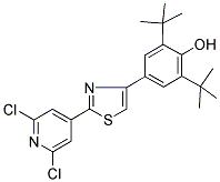 2,6-DI(TERT-BUTYL)-4-[2-(2,6-DICHLOROPYRIDIN-4-YL)-1,3-THIAZOL-4-YL]PHENOL 结构式