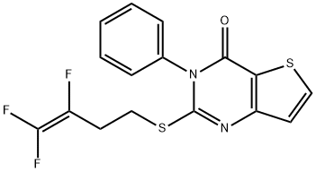 3-PHENYL-2-[(3,4,4-TRIFLUORO-3-BUTENYL)SULFANYL]THIENO[3,2-D]PYRIMIDIN-4(3H)-ONE 结构式