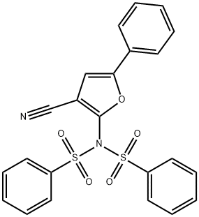 N-(3-CYANO-5-PHENYL-2-FURYL)-N-(PHENYLSULFONYL)BENZENESULFONAMIDE 结构式