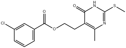 2-[4-METHYL-2-(METHYLSULFANYL)-6-OXO-1,6-DIHYDRO-5-PYRIMIDINYL]ETHYL 3-CHLOROBENZENECARBOXYLATE 结构式