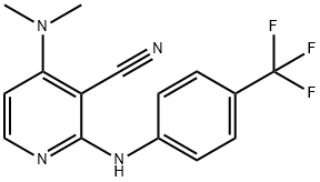 4-(DIMETHYLAMINO)-2-[4-(TRIFLUOROMETHYL)ANILINO]NICOTINONITRILE 结构式