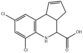 6,8-二氯-3A,4,5,9B-四氢-3H-环戊二烯[C]喹啉-4-羧酸 结构式