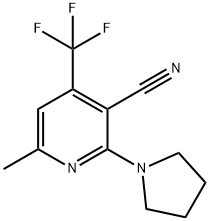 6-METHYL-2-(1-PYRROLIDINYL)-4-(TRIFLUOROMETHYL)NICOTINONITRILE 结构式