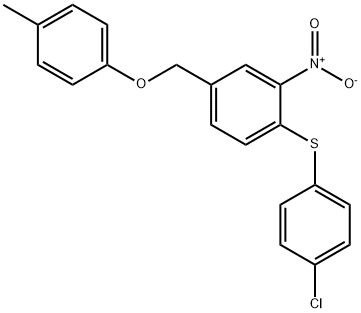 1-[(4-CHLOROPHENYL)SULFANYL]-4-[(4-METHYLPHENOXY)METHYL]-2-NITROBENZENE 结构式