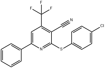 2-[(4-CHLOROPHENYL)SULFANYL]-6-PHENYL-4-(TRIFLUOROMETHYL)NICOTINONITRILE