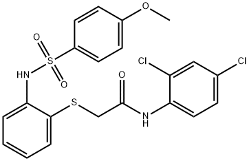 N-(2,4-DICHLOROPHENYL)-2-[(2-([(4-METHOXYPHENYL)SULFONYL]AMINO)PHENYL)SULFANYL]ACETAMIDE 结构式