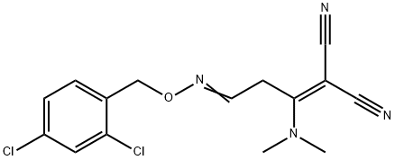 2-[3-([(2,4-Dichlorobenzyl)oxy]imino)-1-(dimethylamino)propylidene]malononitrile 结构式