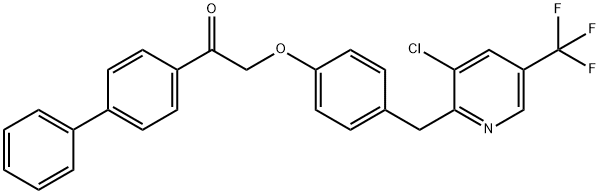 1-[1,1'-BIPHENYL]-4-YL-2-(4-([3-CHLORO-5-(TRIFLUOROMETHYL)-2-PYRIDINYL]METHYL)PHENOXY)-1-ETHANONE 结构式