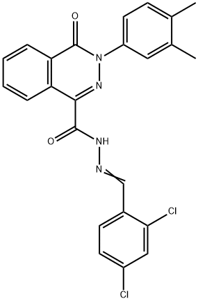 N'-[(E)-(2,4-DICHLOROPHENYL)METHYLIDENE]-3-(3,4-DIMETHYLPHENYL)-4-OXO-3,4-DIHYDRO-1-PHTHALAZINECARBOHYDRAZIDE 结构式