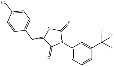 (5Z)-5-(4-HYDROXYBENZYLIDENE)-2-THIOXO-3-[3-(TRIFLUOROMETHYL)PHENYL]-1,3-THIAZOLIDIN-4-ONE 结构式