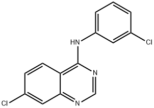 7-CHLORO-N-(3-CHLOROPHENYL)-4-QUINAZOLINAMINE 结构式