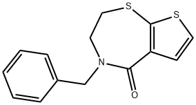 4-BENZYL-3,4-DIHYDROTHIENO[3,2-F][1,4]THIAZEPIN-5(2H)-ONE 结构式