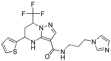 N-[3-(1H-IMIDAZOL-1-YL)PROPYL]-5-THIEN-2-YL-7-(TRIFLUOROMETHYL)-4,5,6,7-TETRAHYDROPYRAZOLO[1,5-A]PYRIMIDINE-3-CARBOXAMIDE 结构式