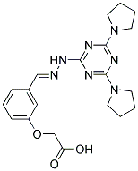 (E)-2-(3-((2-(4,6-DI(PYRROLIDIN-1-YL)-1,3,5-TRIAZIN-2-YL)HYDRAZONO)METHYL)PHENOXY)ACETIC ACID 结构式