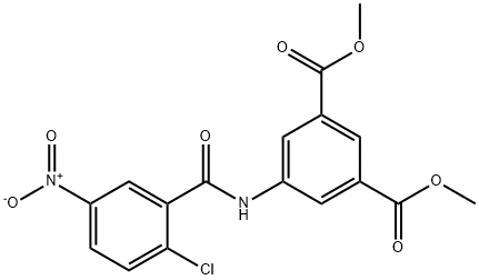 METHYL 3-((2-CHLORO-5-NITROPHENYL)CARBONYLAMINO)-5-(METHOXYCARBONYL)BENZOATE 结构式