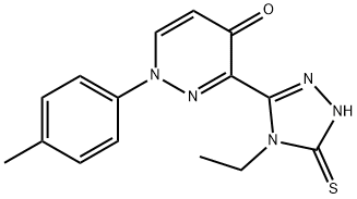 3-(4-ETHYL-5-SULFANYL-4H-1,2,4-TRIAZOL-3-YL)-1-(4-METHYLPHENYL)-4(1H)-PYRIDAZINONE 结构式