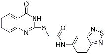 N-(2,1,3-BENZOTHIADIAZOL-5-YL)-2-[(4-OXO-3,4-DIHYDROQUINAZOLIN-2-YL)THIO]ACETAMIDE 结构式