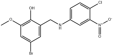 4-BROMO-2-[(4-CHLORO-3-NITROANILINO)METHYL]-6-METHOXYBENZENOL 结构式