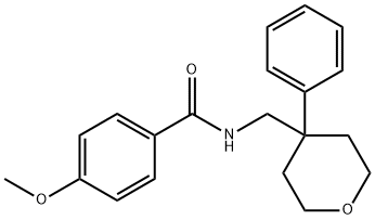 4-METHOXY-N-[(4-PHENYLTETRAHYDRO-2H-PYRAN-4-YL)METHYL]BENZAMIDE 结构式