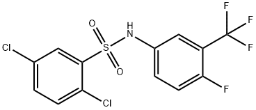 2,5-二氯-N-(4-氟-3-(三氟甲基)苯基)苯磺酰胺 结构式