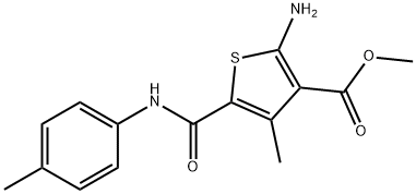 2-AMINO-4-METHYL-5-P-TOLYLCARBAMOYL-THIOPHENE-3-CARBOXYLIC ACID METHYL ESTER 结构式