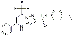 N-(4-ETHYLPHENYL)-5-PHENYL-7-(TRIFLUOROMETHYL)-4,5,6,7-TETRAHYDROPYRAZOLO[1,5-A]PYRIMIDINE-2-CARBOXAMIDE 结构式