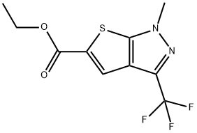 Ethyl 1-methyl-3-(trifluoromethyl)-1H-thieno[2,3-c]pyrazole-5-carboxylate 结构式